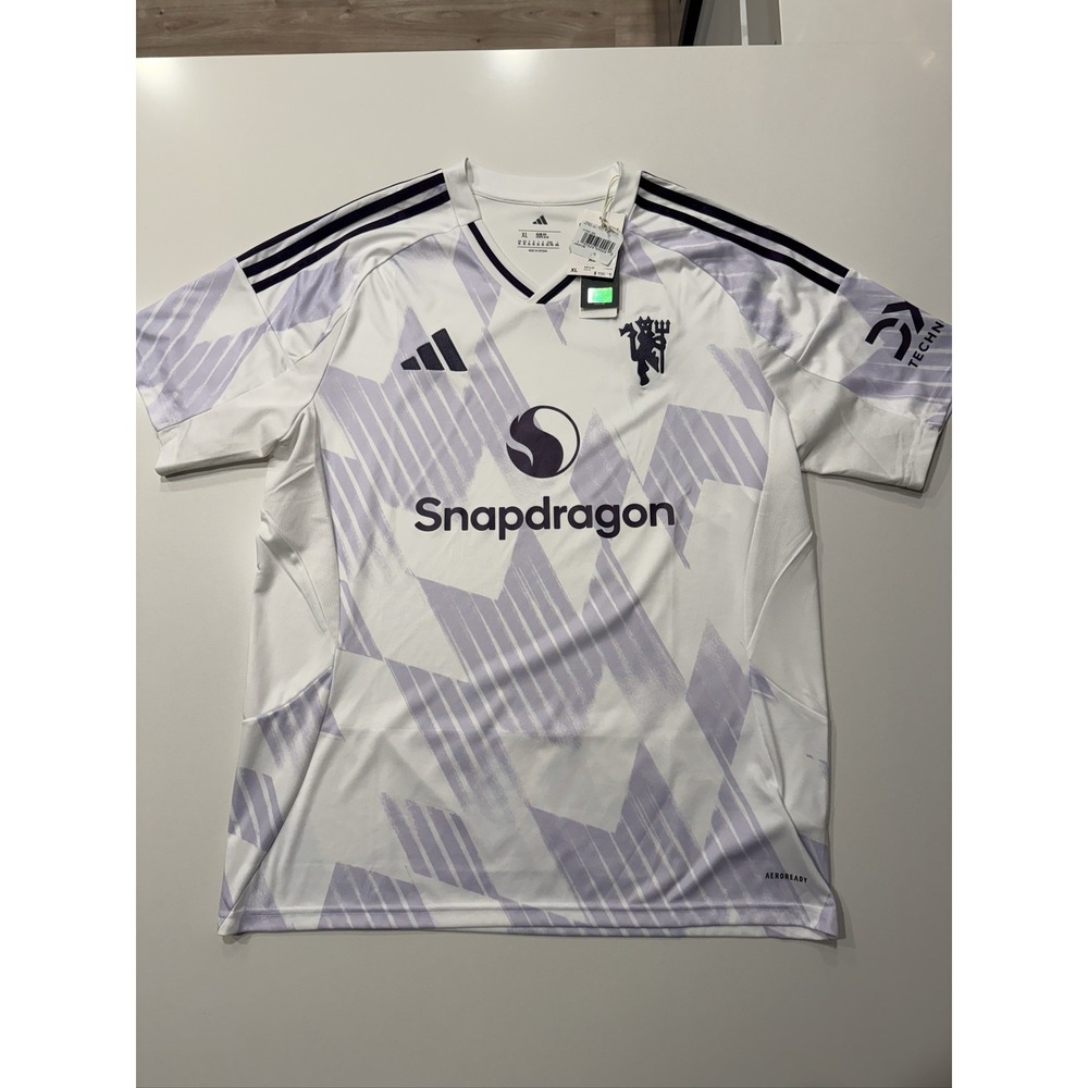 Adidas Manchester United Away Soccer Jersey Men's XL White Purple JI7423